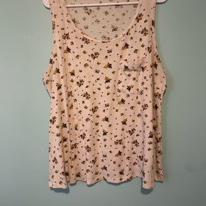 Floral tank top with pocket size 2x